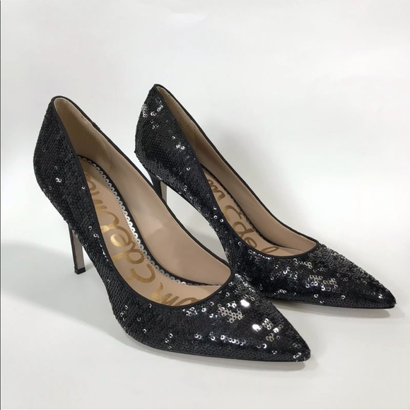 Sam Edelman Shoes - Sam Edelman Hazel Black Silver Sequin Heels